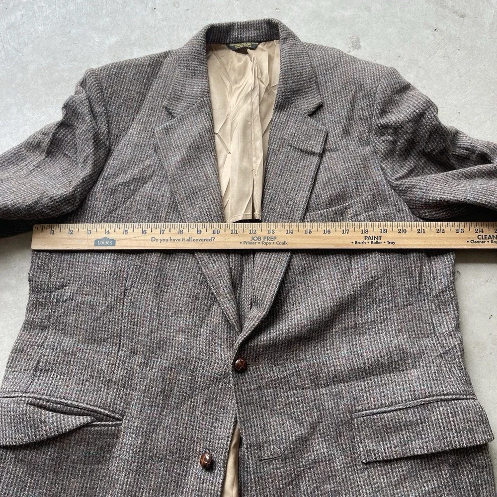 Vintage‎ Donegal Tweed Fleck Blazer Men 46 Brown Pietro Rossi Sport Coat 70s